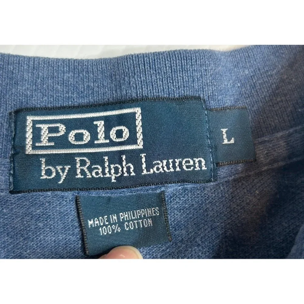 Polo Ralph Lauren Mens Size‎ Large Cotton Pullover Navy Short Sleeve